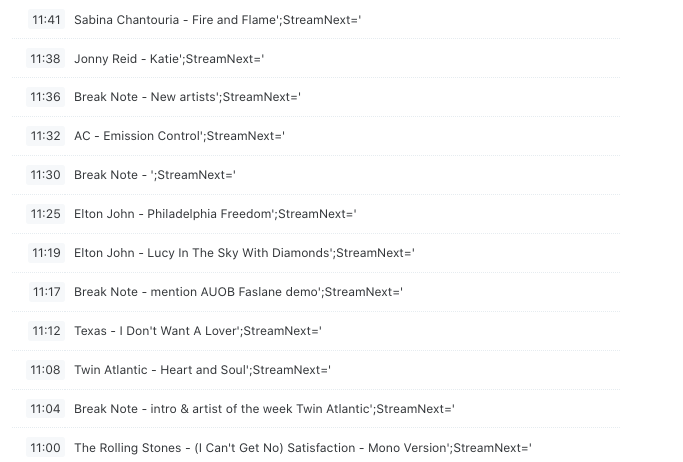 IndyLiveRadio playlist 29-08-21