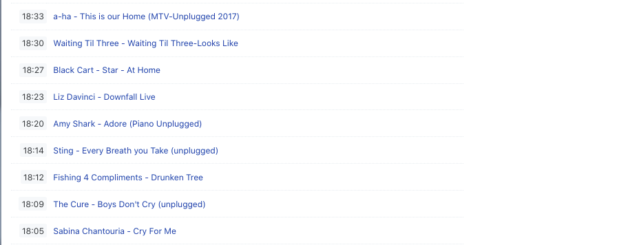 playlist of Radio TFSC October 8th 2021