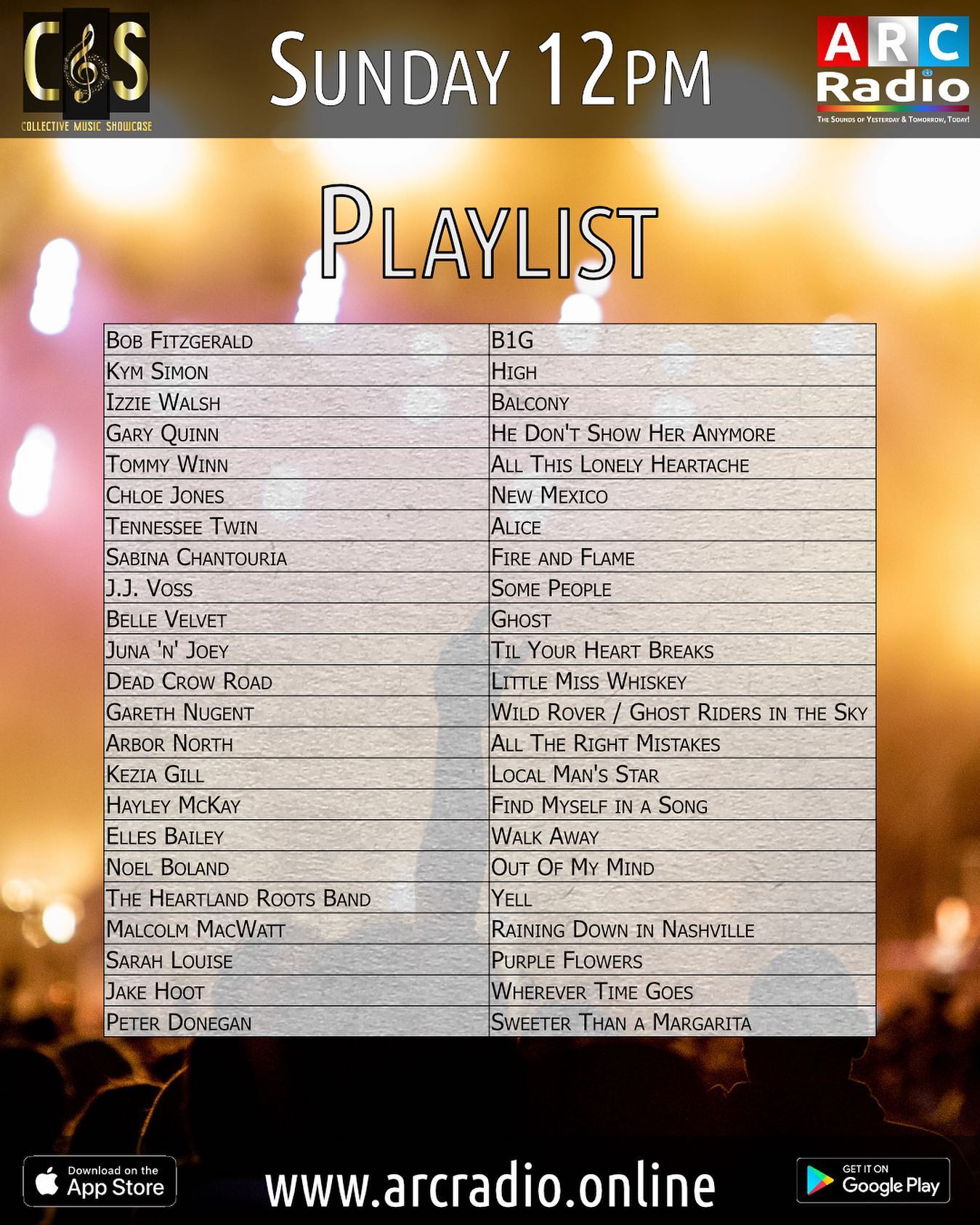 ARC RADIO PLAYLIST 13 Feb 2022